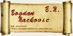 Bogdan Mačković vizit kartica